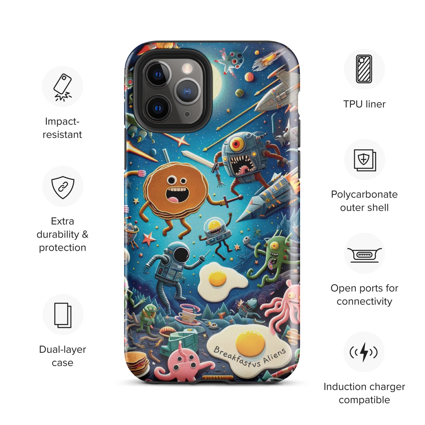 Breakfast vs Aliens Tough Case for iPhone®