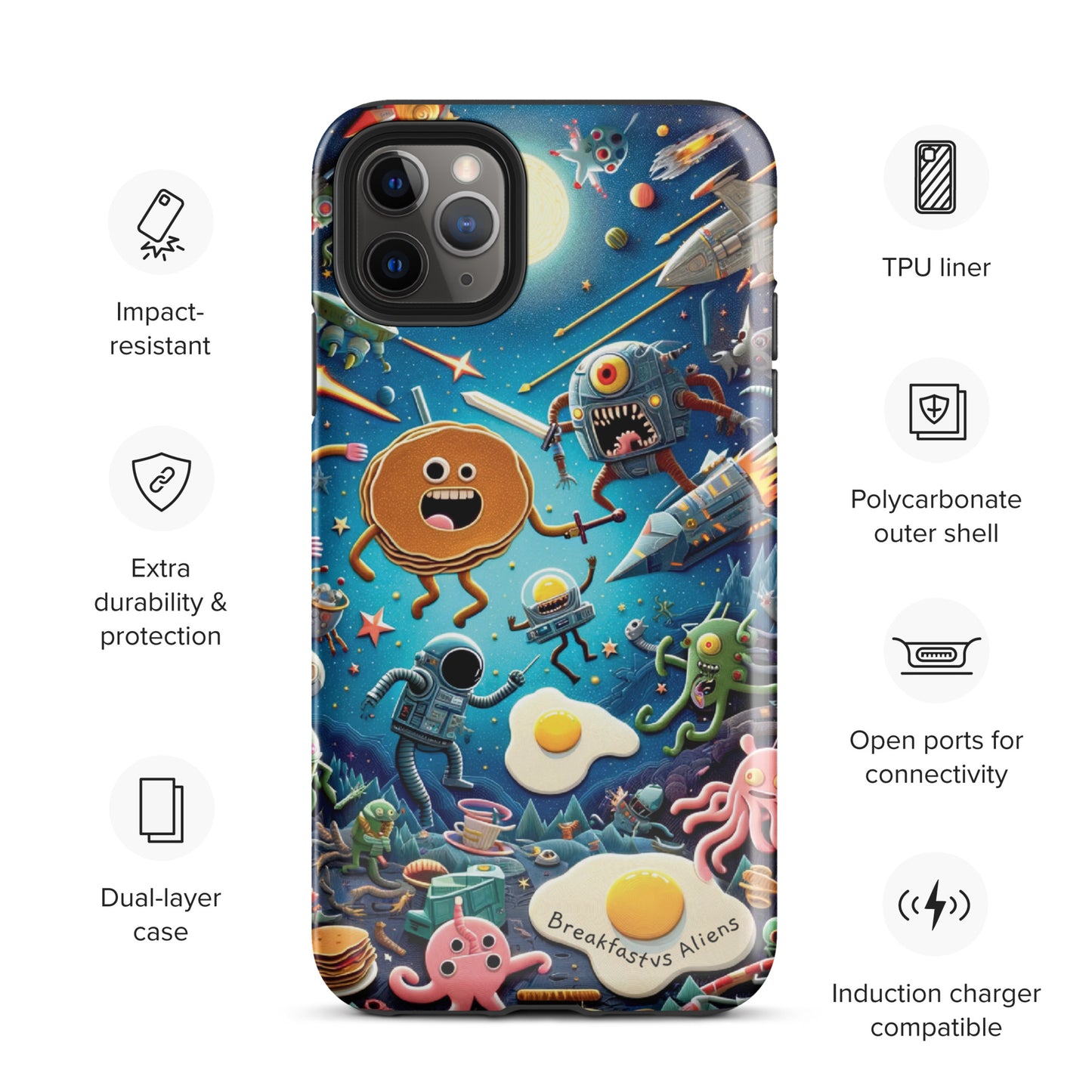 Breakfast vs Aliens Tough Case for iPhone®