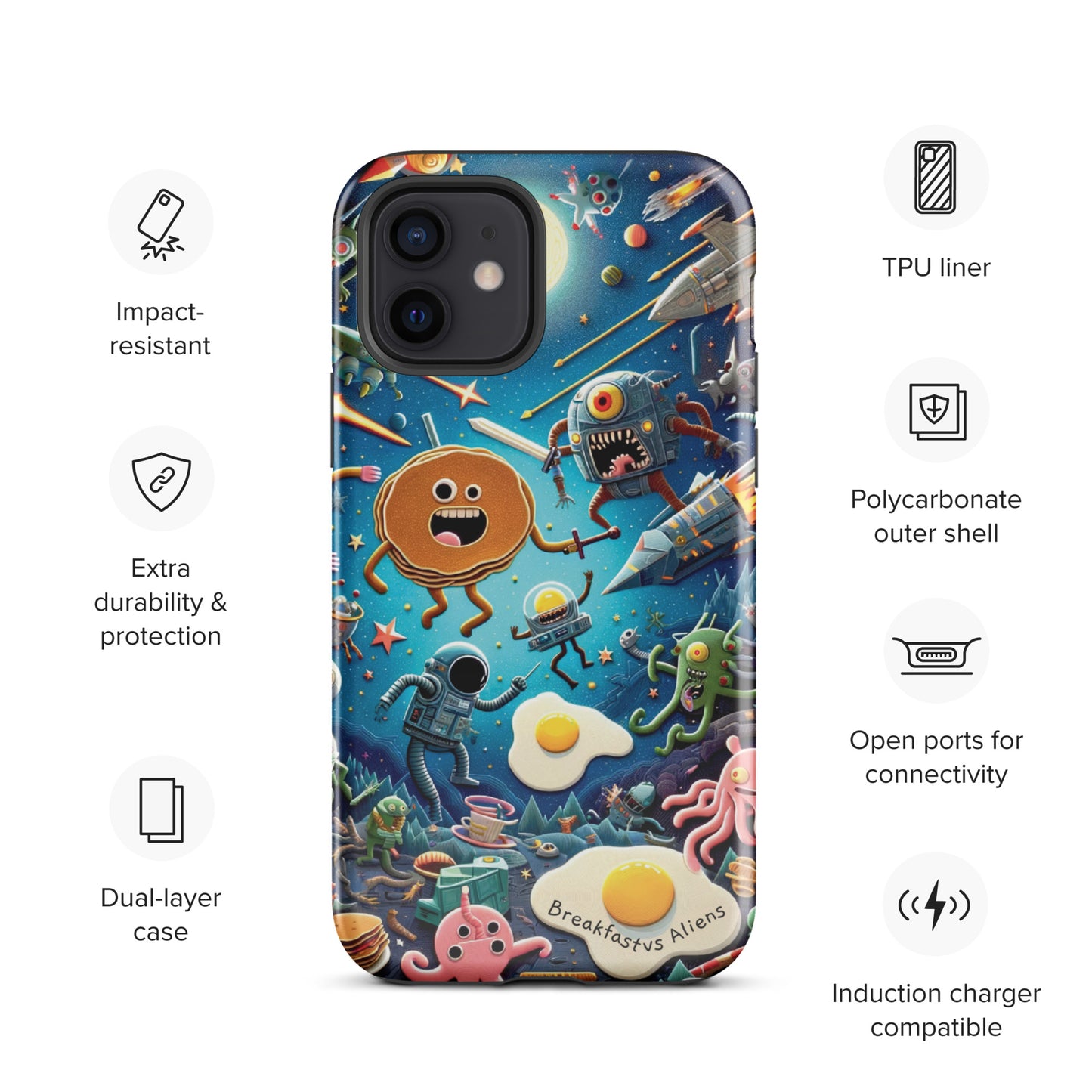 Breakfast vs Aliens Tough Case for iPhone®