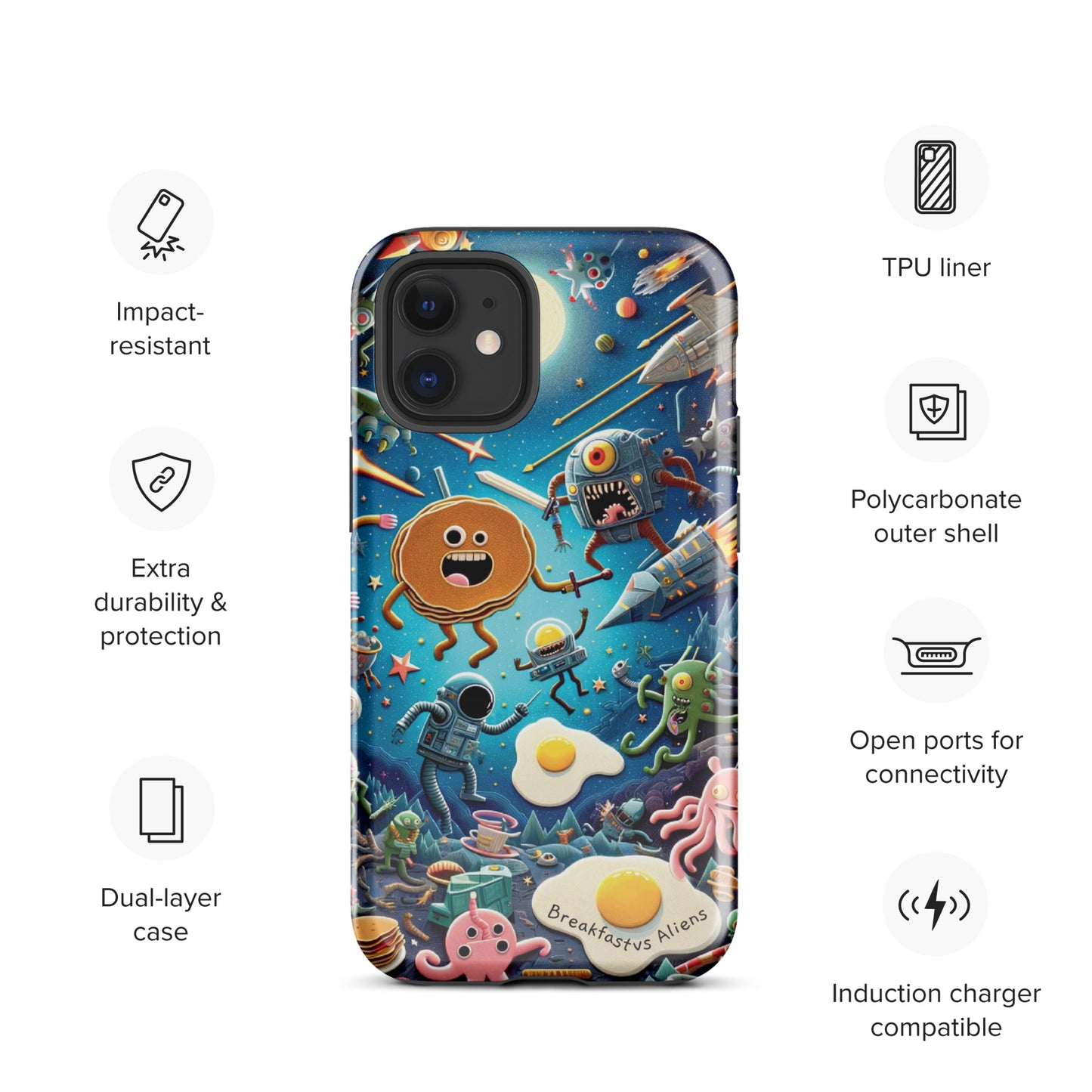 Breakfast vs Aliens Tough Case for iPhone®