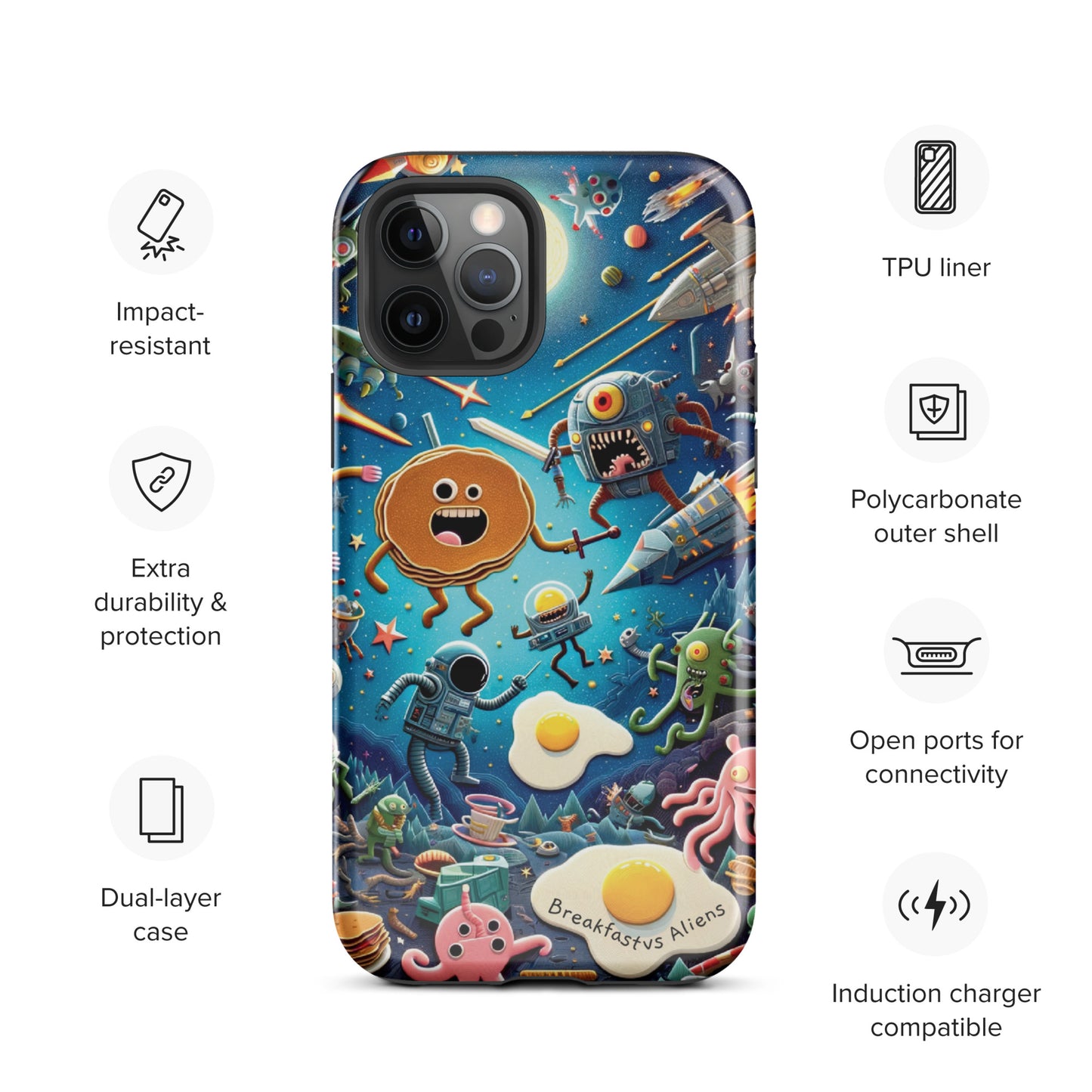 Breakfast vs Aliens Tough Case for iPhone®