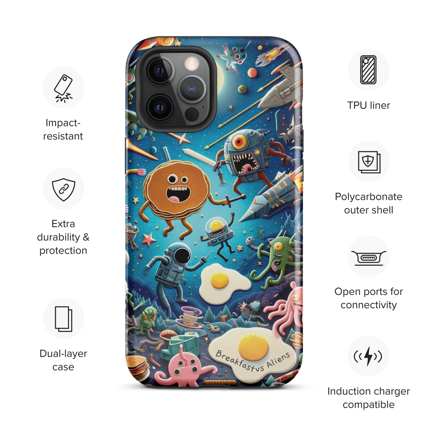 Breakfast vs Aliens Tough Case for iPhone®