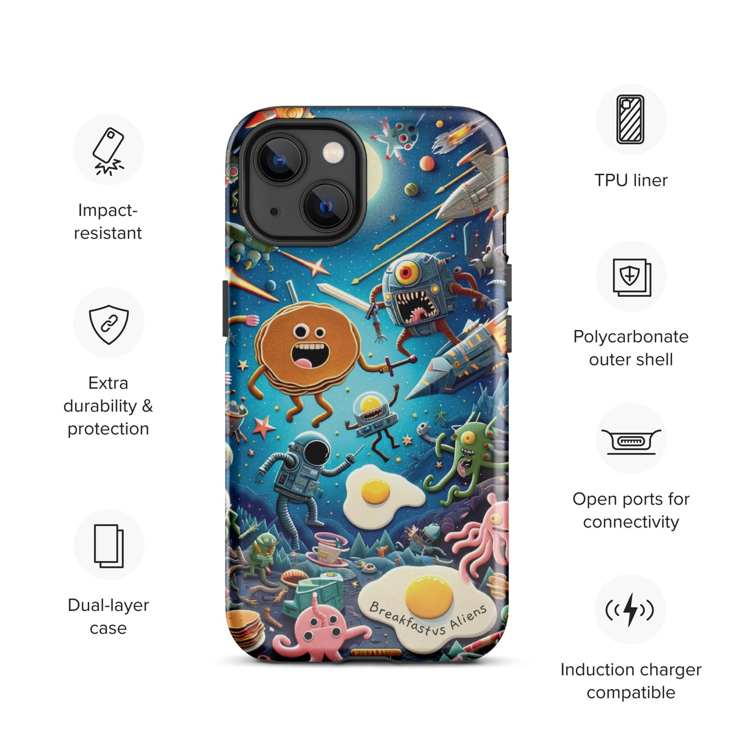 Breakfast vs Aliens Tough Case for iPhone®