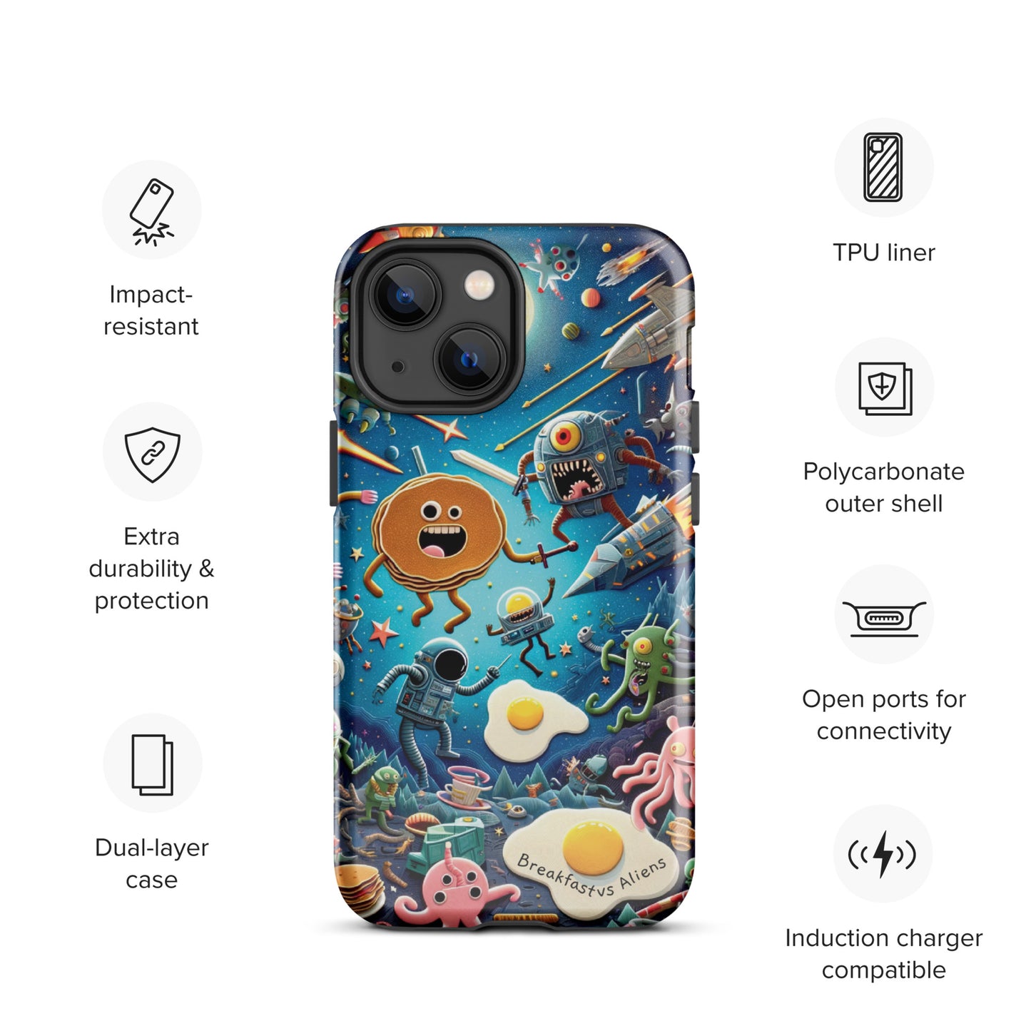 Breakfast vs Aliens Tough Case for iPhone®