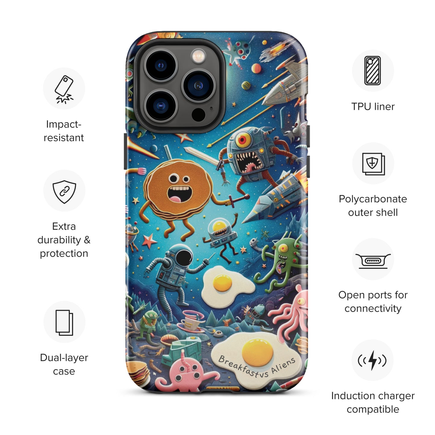 Breakfast vs Aliens Tough Case for iPhone®