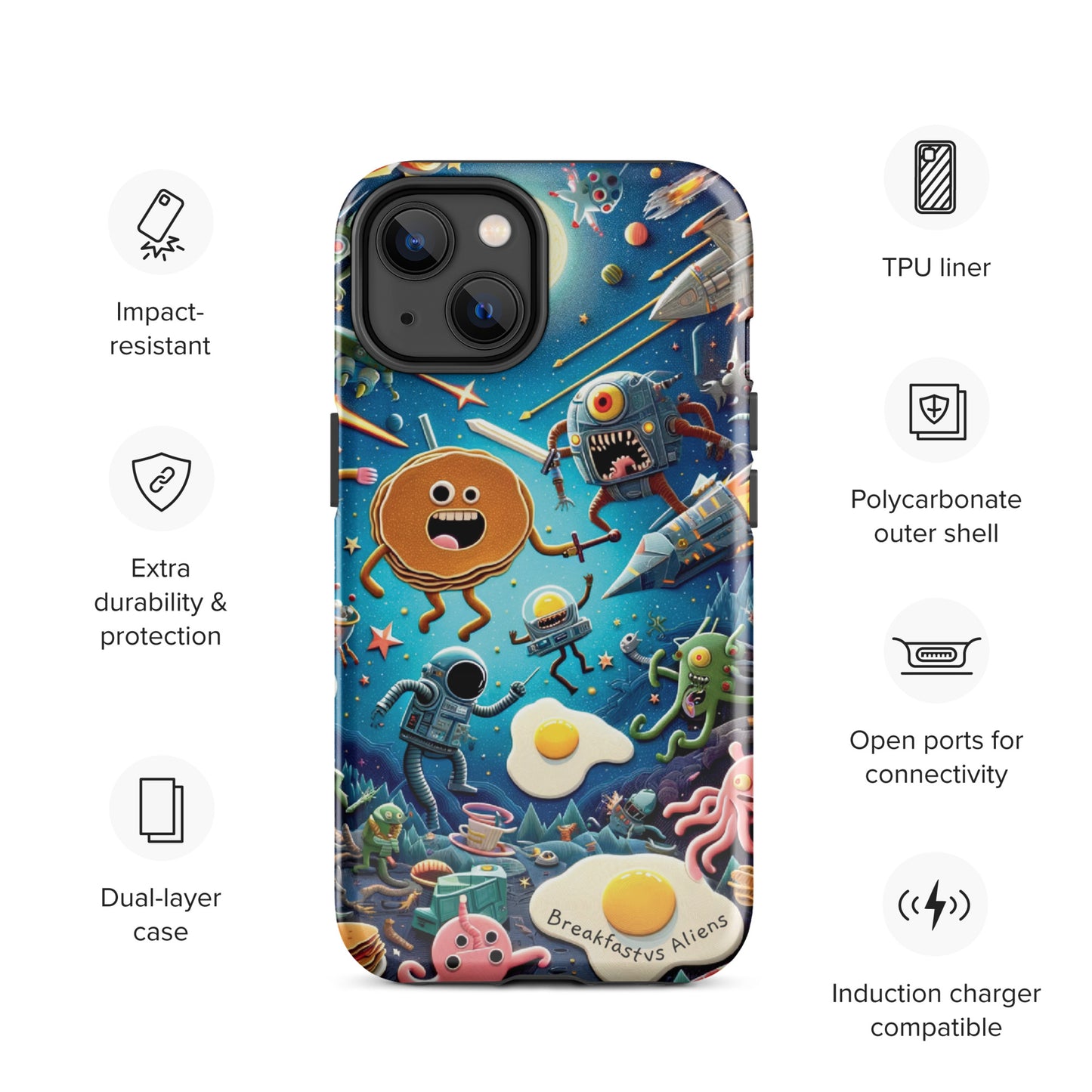 Breakfast vs Aliens Tough Case for iPhone®