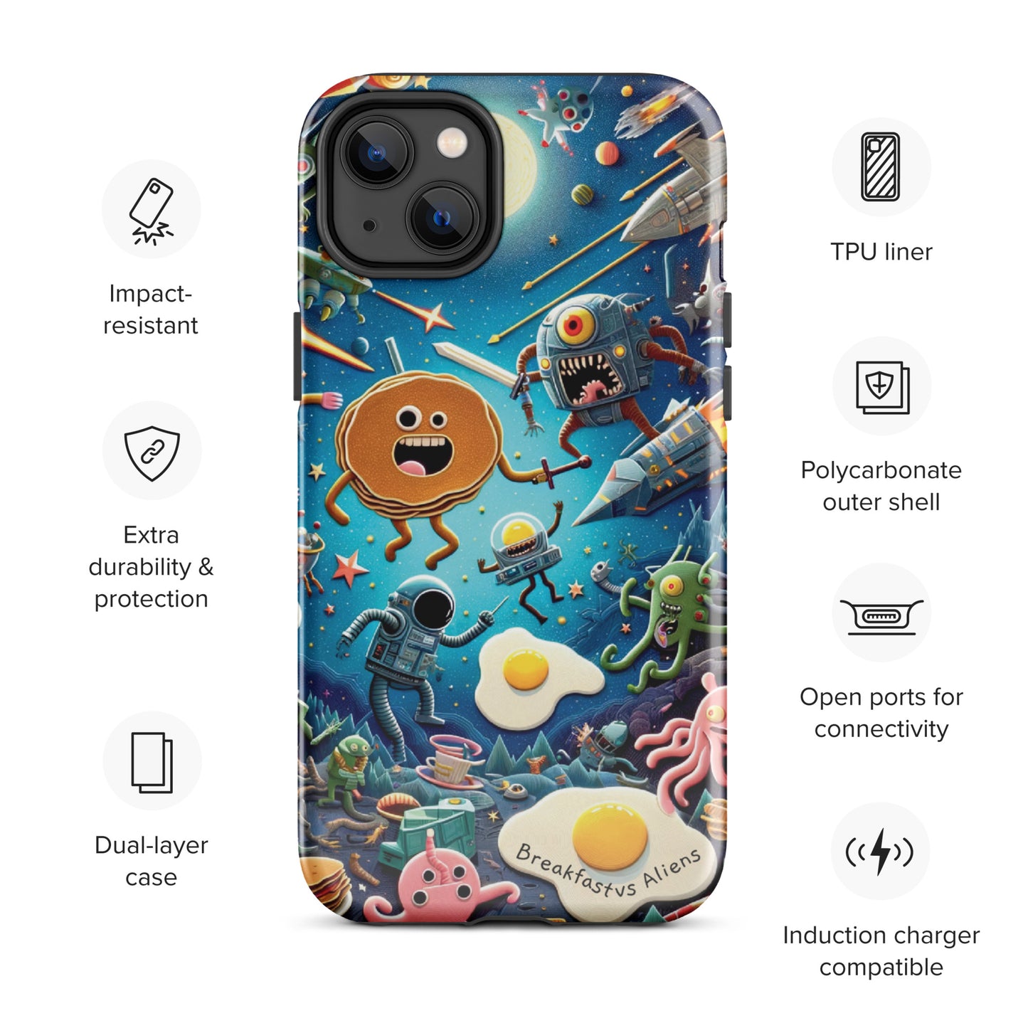 Breakfast vs Aliens Tough Case for iPhone®