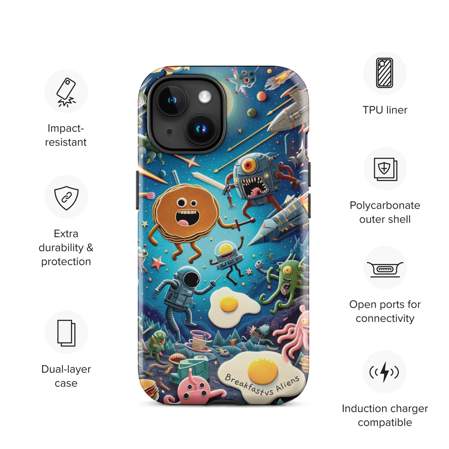 Breakfast vs Aliens Tough Case for iPhone®